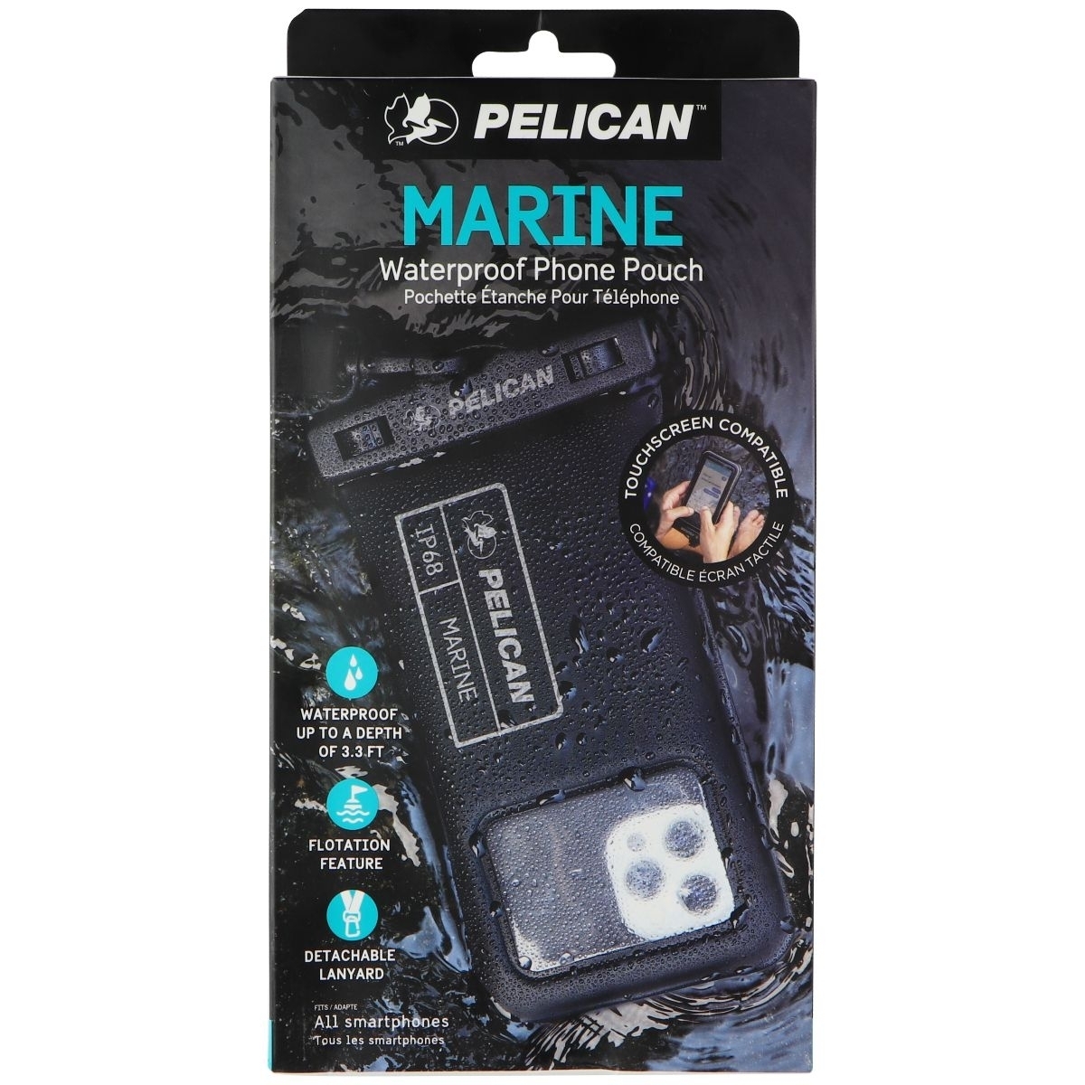 Pelican Marine Waterproof Floating Phone Pouch (Regular Size) - Stealth Black